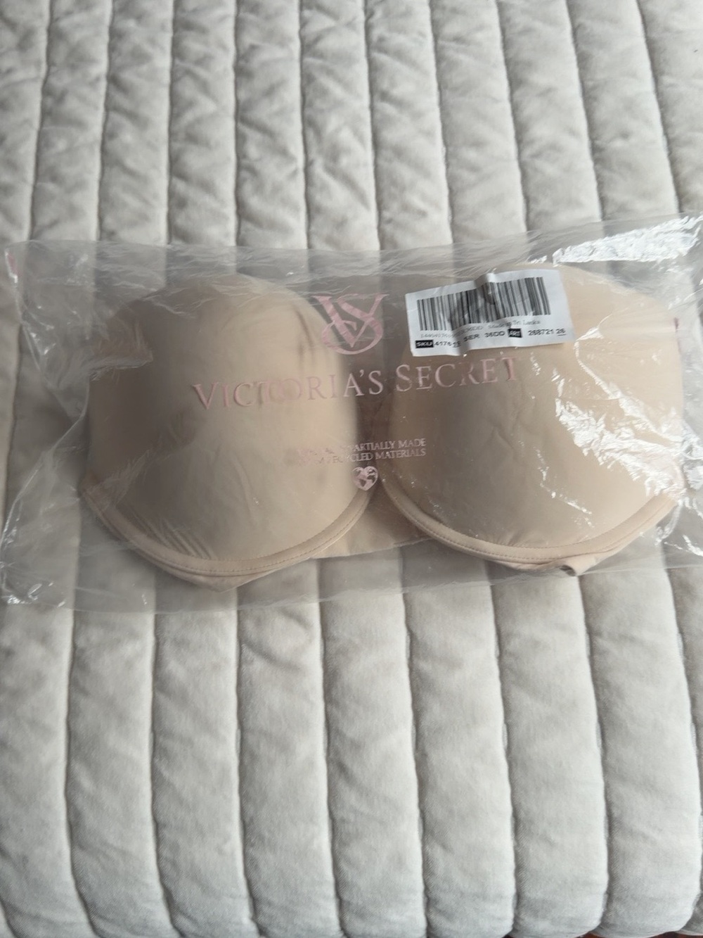 Victoria’s Secret T-Shirt Push-Up Bra 36DD Nude Beige New With Tags